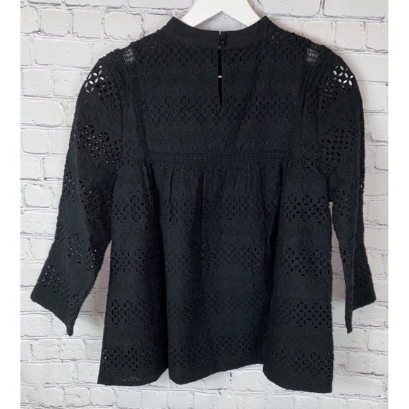 NWT VINEYARD VINES Womens' Mock Neck Eyelet Top Blouse Black Size 6 $128.00 - Picture 7 of 8